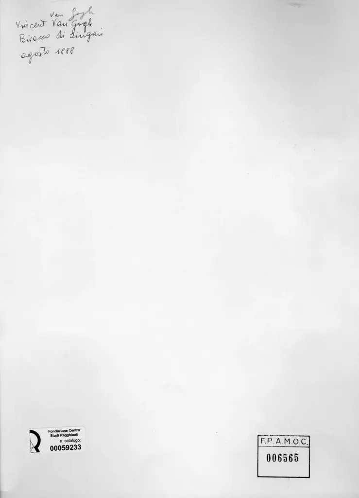 Anonimo , Van Gogh, Vincent - sec. XIX - Bivacco di zingari , retro