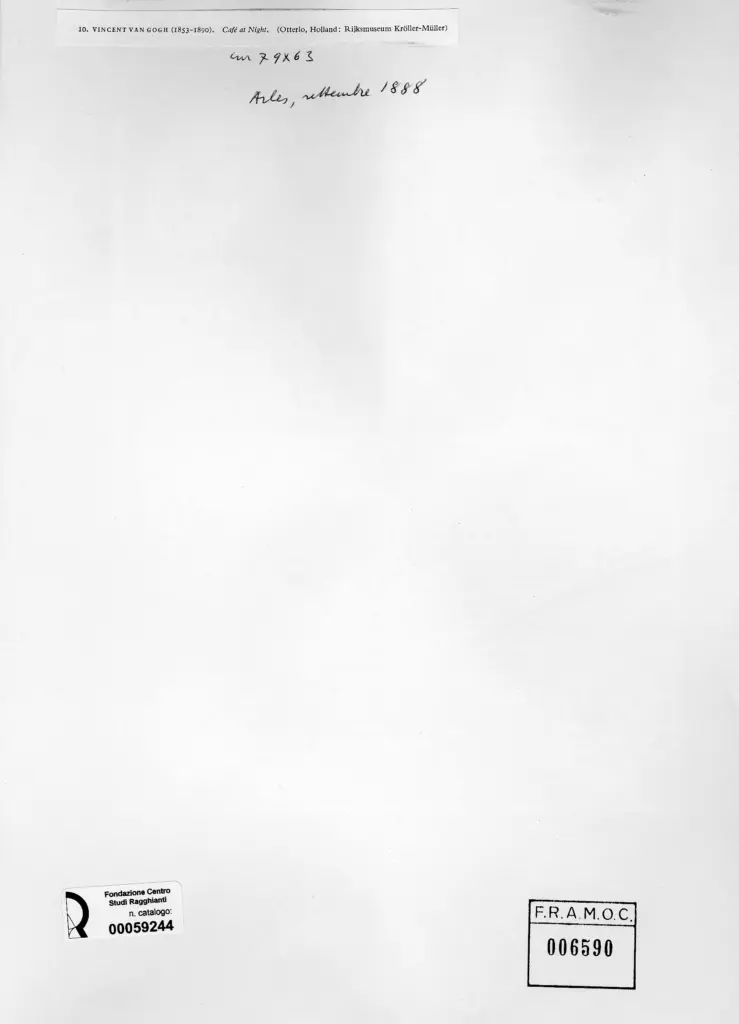 Anonimo , Van Gogh, Vincent - sec. XIX - Caf&egrave; at Night , retro