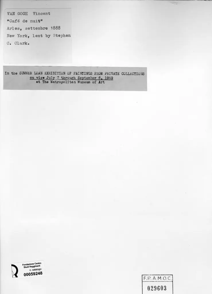 Anonimo , Van Gogh, Vincent - sec. XIX - Caf&egrave; de nuit , retro