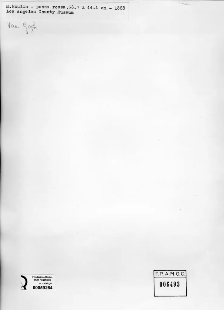 Anonimo , Van Gogh, Vincent - sec. XIX - M. Roulin , retro