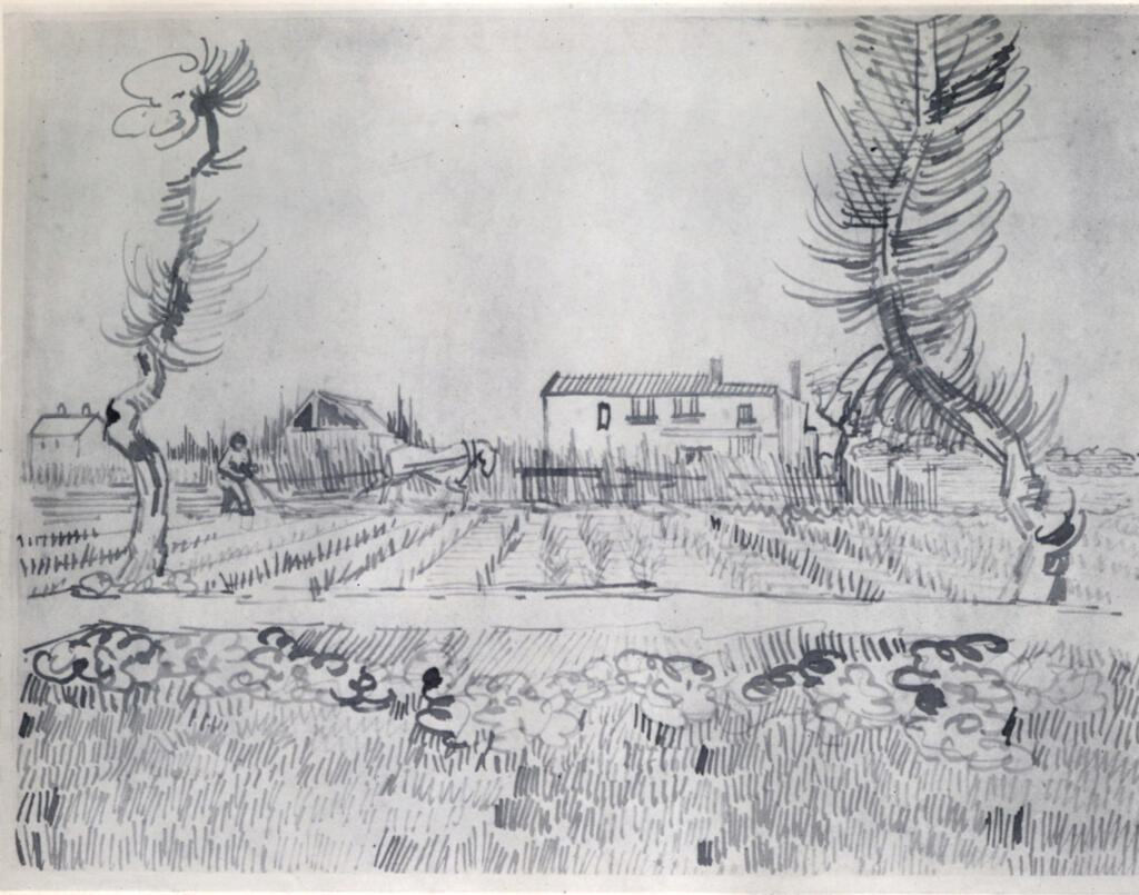 Anonimo , Van Gogh, Vincent - sec. XIX - Le labour dans les champs à Arles , fronte