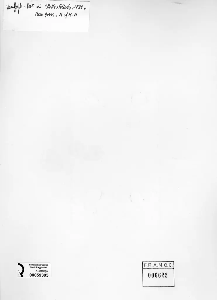 Anonimo , Van Gogh, Vincent - sec. XIX - Notte stellata (particolare) , retro