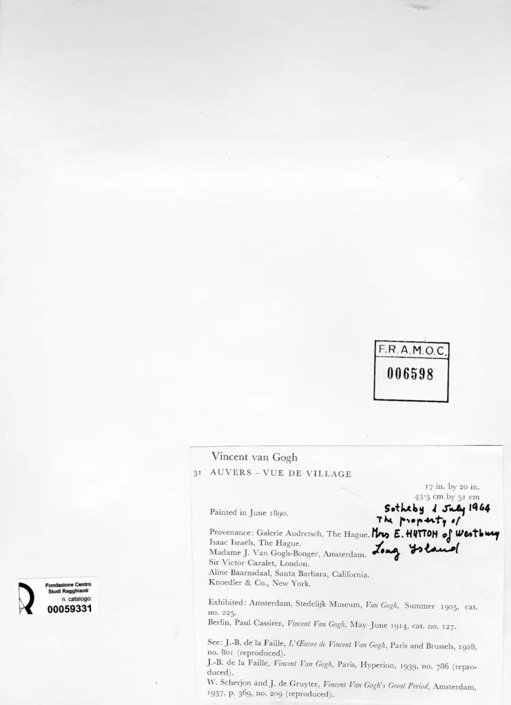 Van Gogh, Vincent - sec. XIX , retro