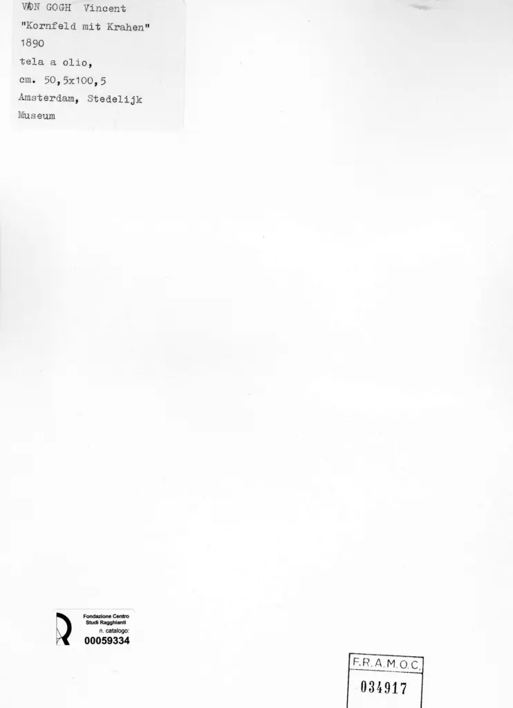 Anonimo , Van Gogh, Vincent - sec. XIX - Kornfeld mit Krahen , retro