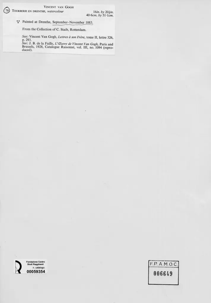Anonimo , Van Gogh, Vincent - sec. XIX - Tourberie en Drenthe , retro