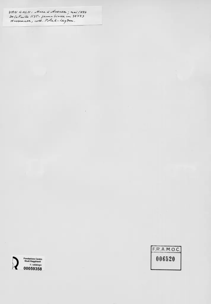 Anonimo , Van Gogh, Vincent - sec. XIX - Mare &agrave; Nueven , retro
