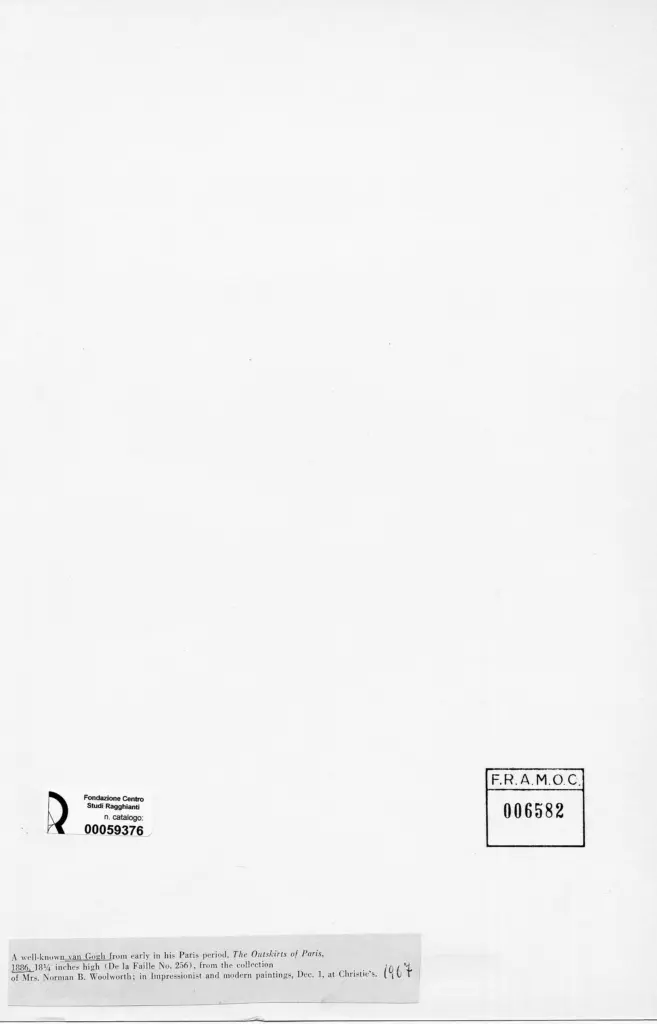 Anonimo , Van Gogh, Vincent - sec. XIX - The Outskirts of Paris , retro