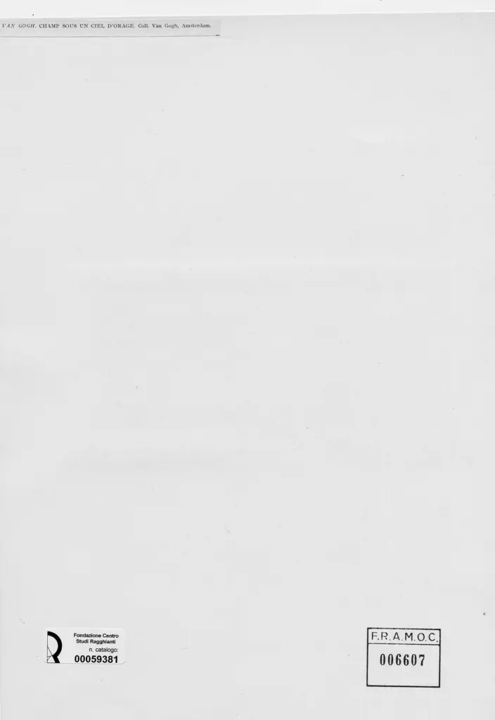 Anonimo , Van Gogh, Vincent - sec. XIX - Champ sous un ciel d'orage , retro