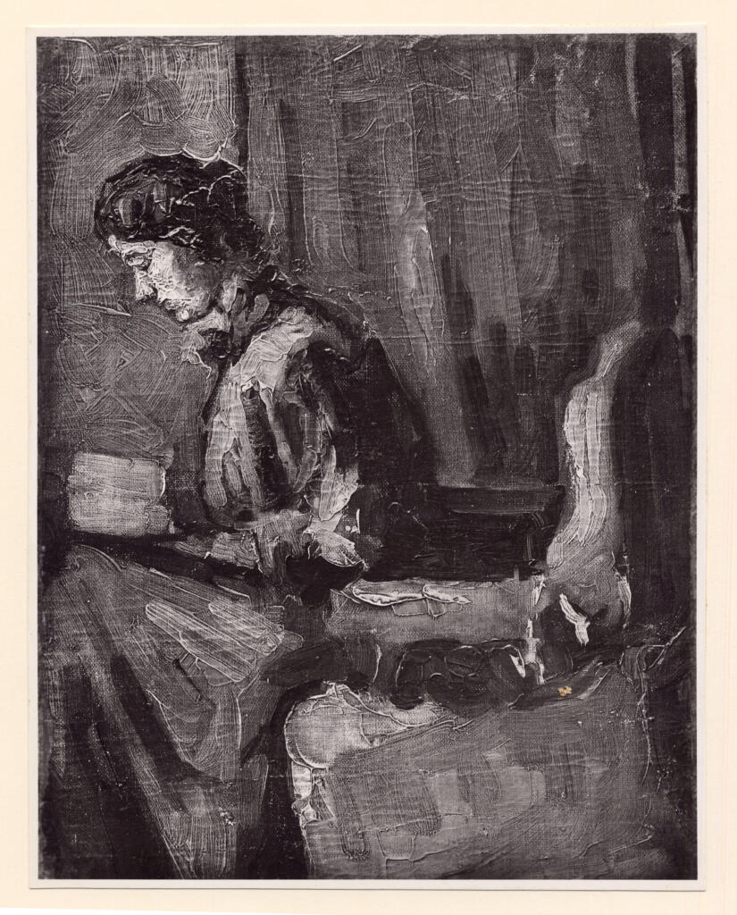 Anonimo , Van Gogh, Vincent - sec. XIX - Donna che cuce , fronte
