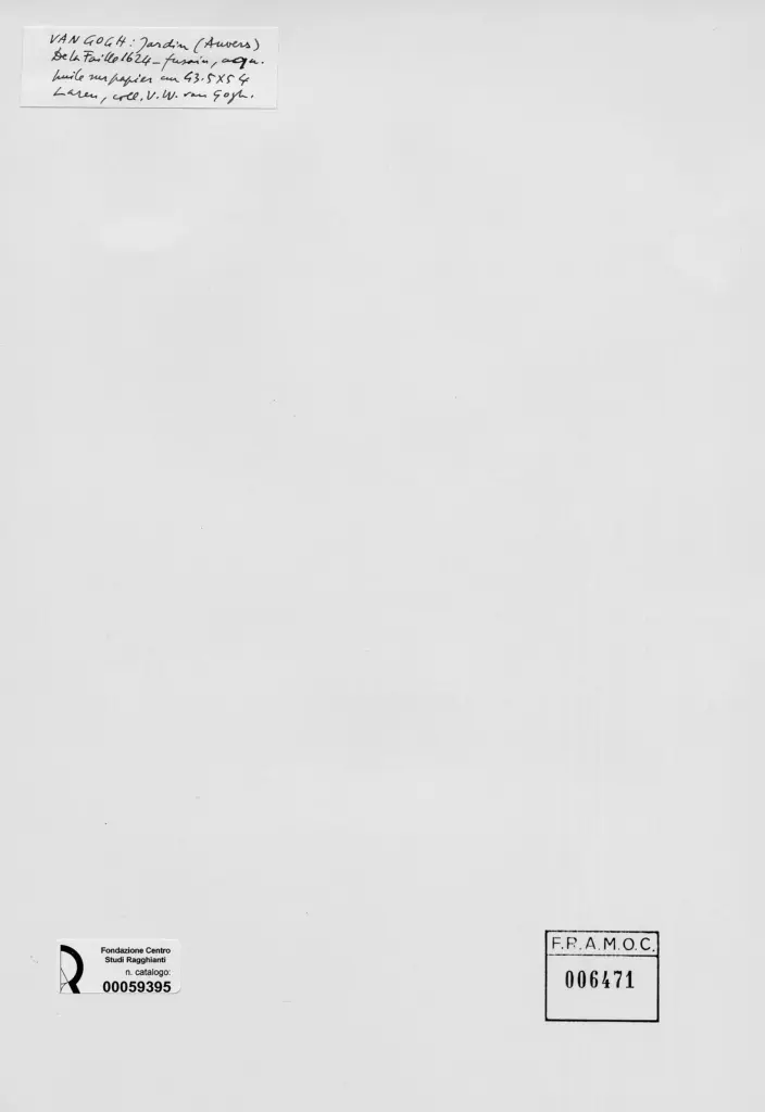 Anonimo , Van Gogh, Vincent - sec. XIX - Jardin (Auvers) , retro