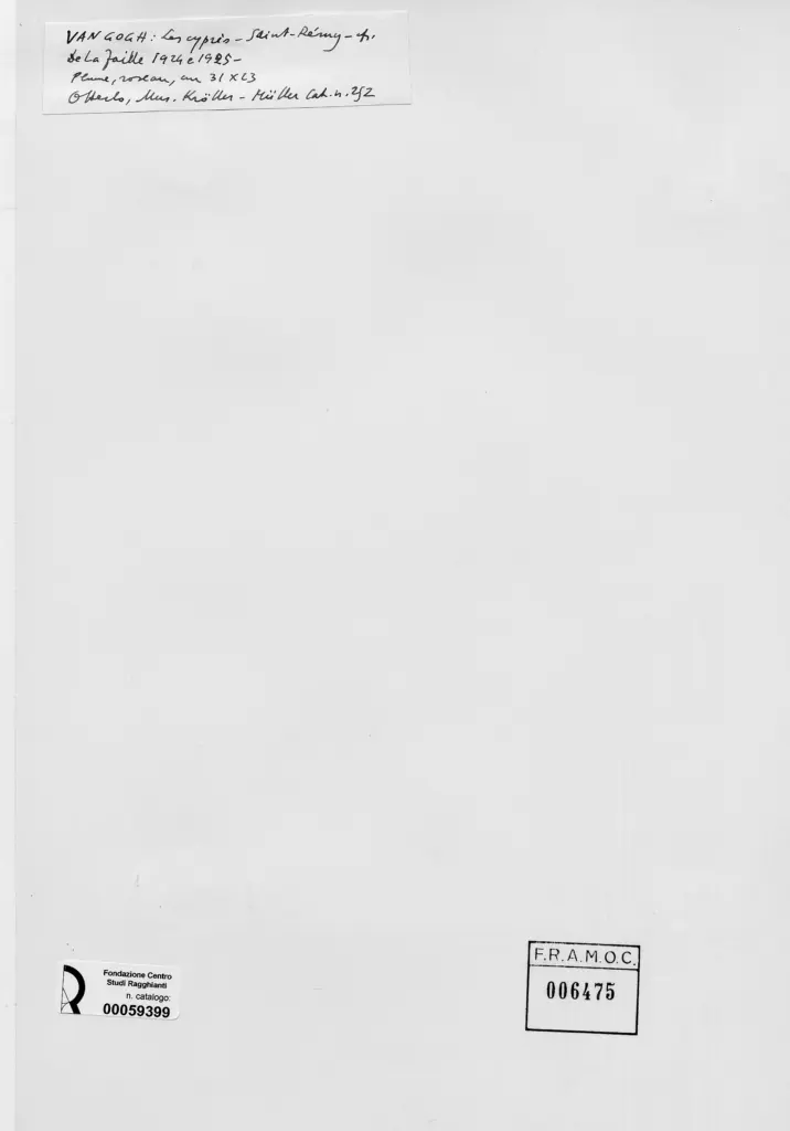 Anonimo , Van Gogh, Vincent - sec. XIX - Les cypr&egrave;s, St. R&eacute;my , retro