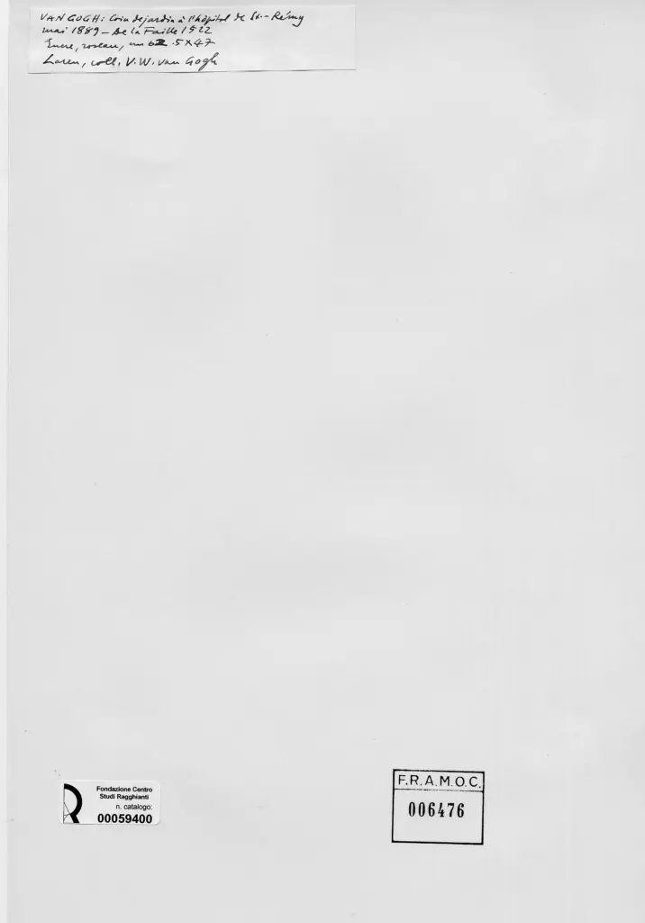 Anonimo , Van Gogh, Vincent - sec. XIX - Coin de jardin &agrave; l'h&ograve;pital St. R&eacute;my , retro