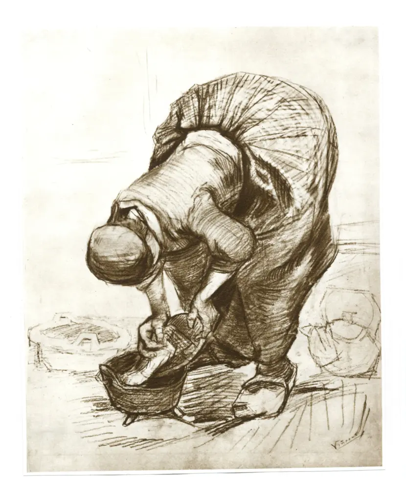 Anonimo , Van Gogh, Vincent - sec. XIX - Femme recurant une marmite , fronte