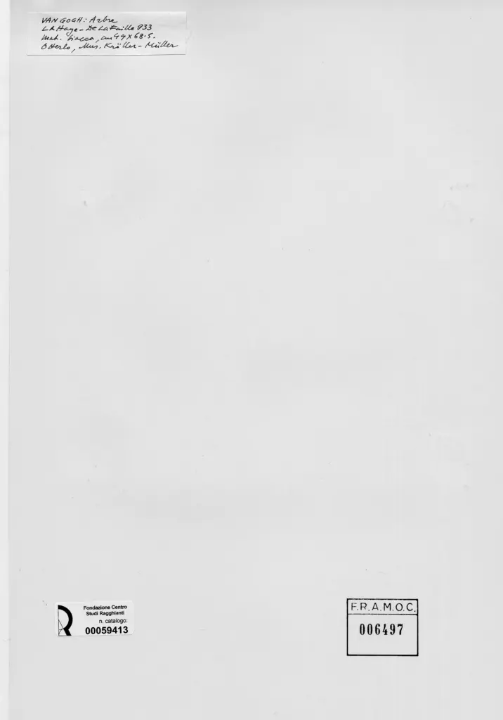 Anonimo , Van Gogh, Vincent - sec. XIX - Albero , retro