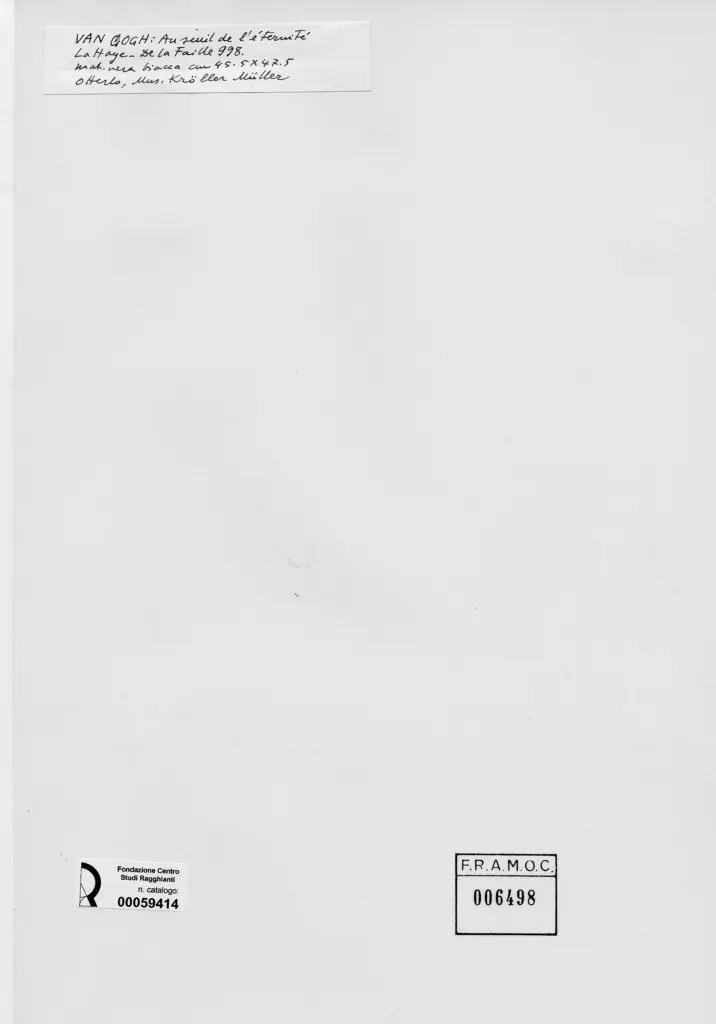 Anonimo , Van Gogh, Vincent - sec. XIX - Au senil de l'&eacute;ternit&eacute; , retro