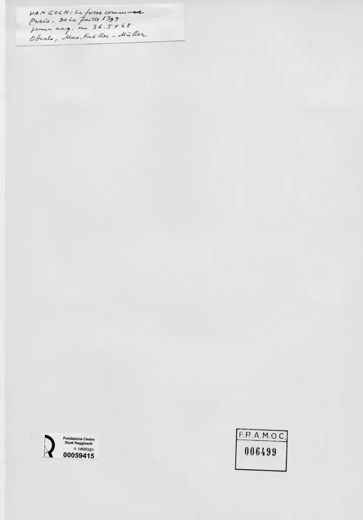 Anonimo , Van Gogh, Vincent - sec. XIX - La fossa comune , retro