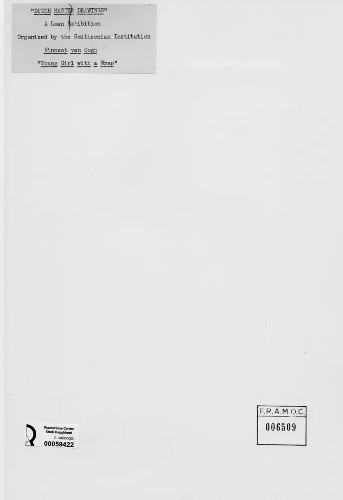 Anonimo , Van Gogh, Vincent - sec. XIX - Young girl with a Wrap , retro