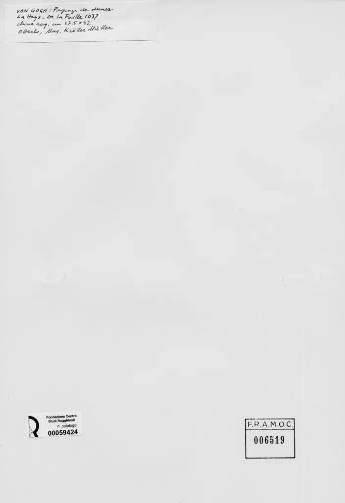 Anonimo , Van Gogh, Vincent - sec. XIX - Paysage de dunes , retro