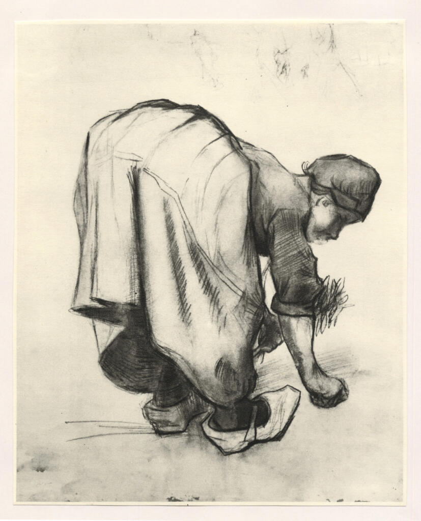 Anonimo , Van Gogh, Vincent - sec. XIX - Paysanne ramassant des épis , fronte