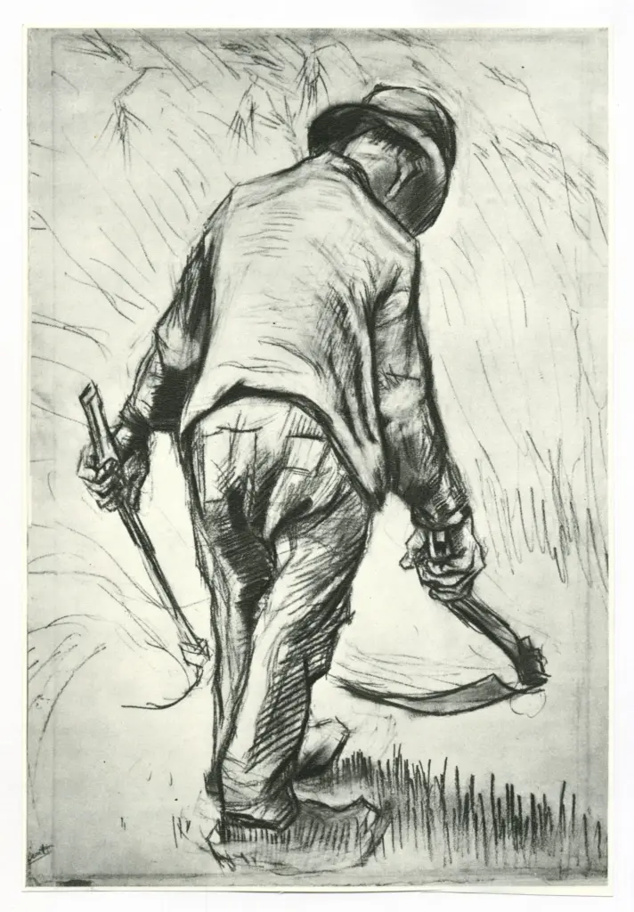 Anonimo , Van Gogh, Vincent - sec. XIX - Paysan confant du bl&eacute; , fronte