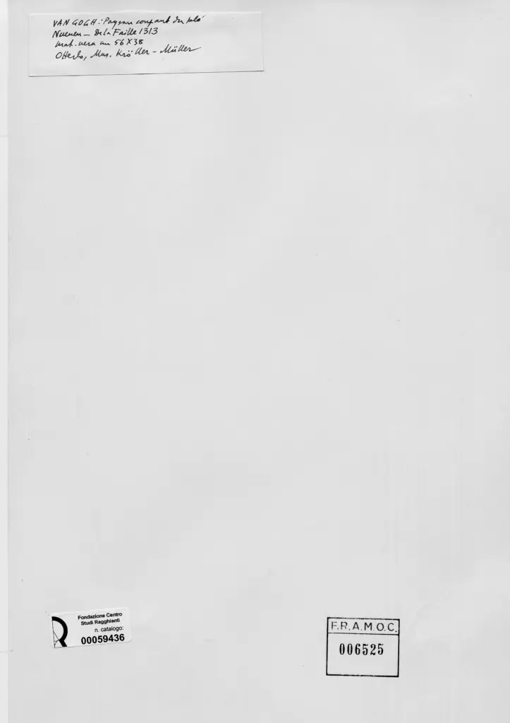 Anonimo , Van Gogh, Vincent - sec. XIX - Paysan confant du bl&eacute; , retro