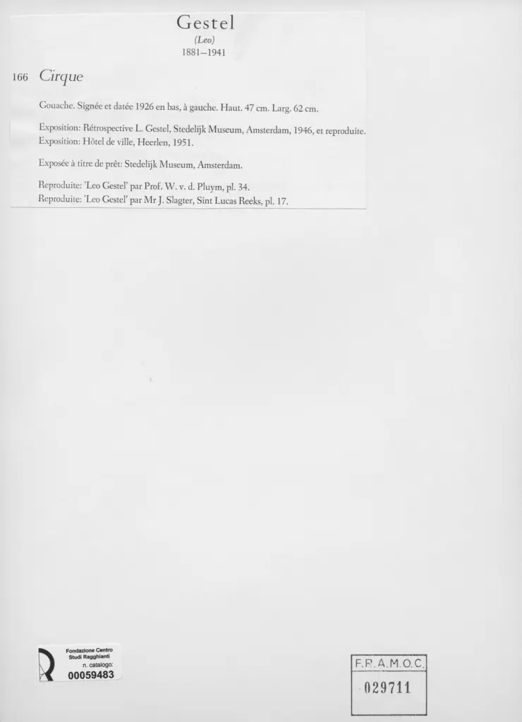 Anonimo , Gestel, Leo - sec. XX , retro