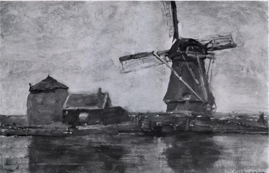 Mondrian, Piet , Windmill on the water -