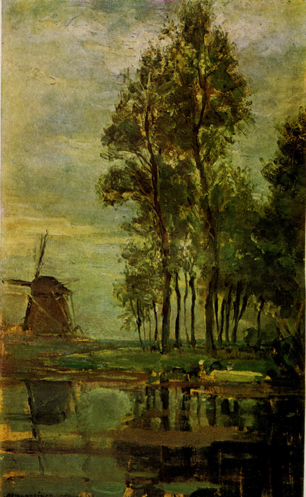 Anonimo , Mondrian, Piet - sec. XX - Windmill and Trees , fronte