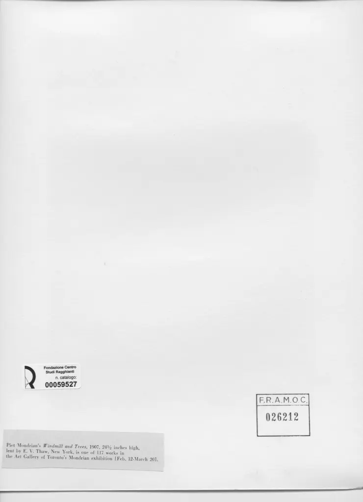 Anonimo , Mondrian, Piet - sec. XX - Windmill and Trees , retro