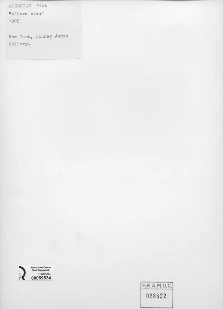 Anonimo , Mondrian, Piet - sec. XX - Albero bleu , retro