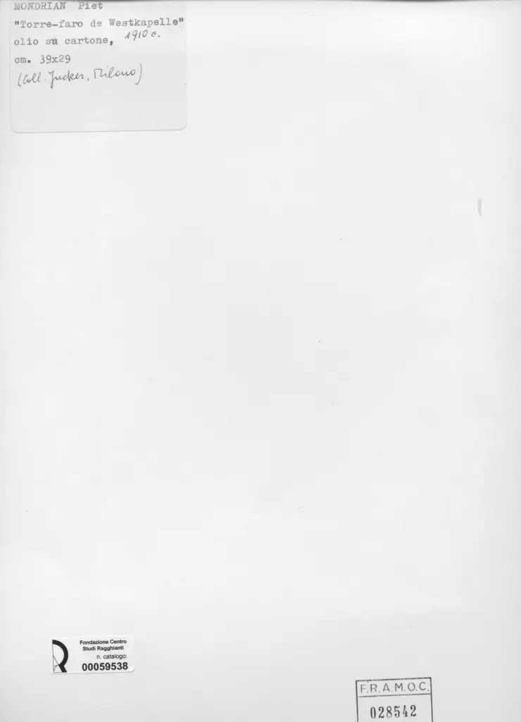 Anonimo , Mondrian, Piet - sec. XX - Torre-faro de Westkapelle , retro