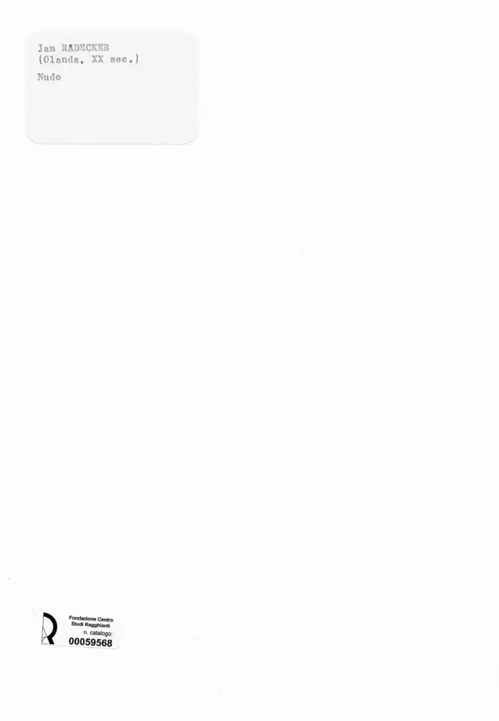 Anonimo , Radecker, Jan - sec. XX - Nudo , retro