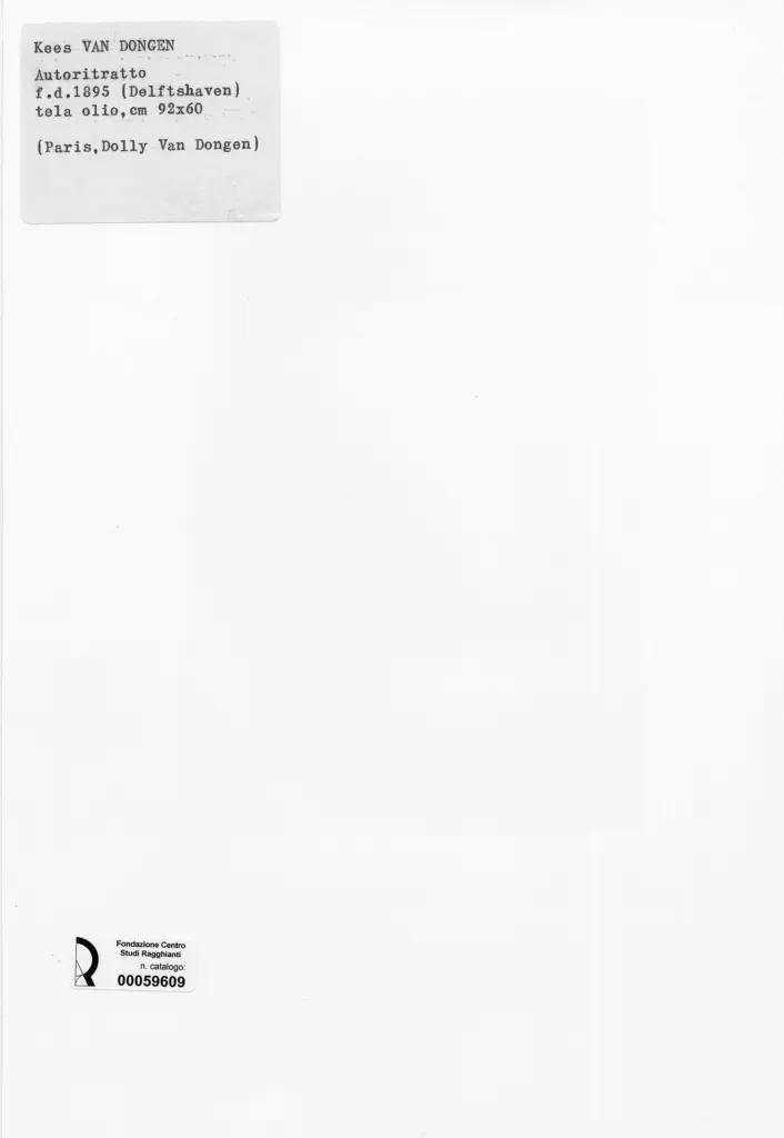 Anonimo , van Dongen, Kees - sec. XIX - Autoritratto , retro
