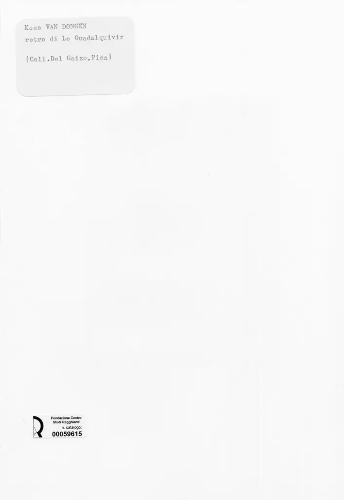 Anonimo , van Dongen, Kees - sec. XX - Retro di Le Gualdalquivir , retro