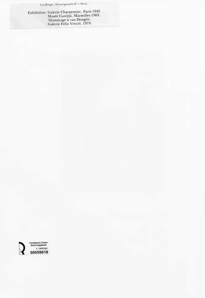 Anonimo , van Dongen, Kees - sec. XX - Ritratto femminile , retro