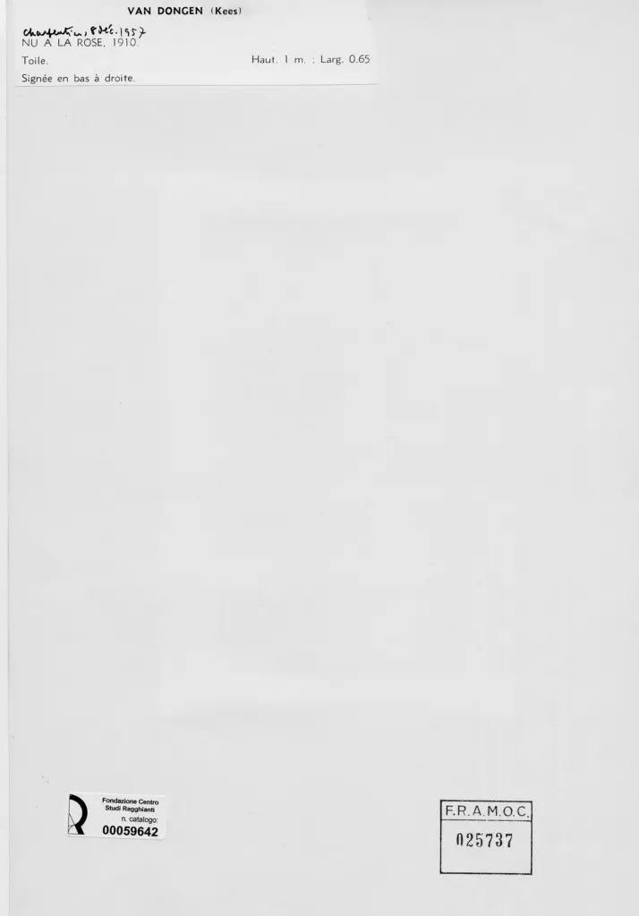 Anonimo , van Dongen, Kees - sec. XX - Nu a la rose , retro