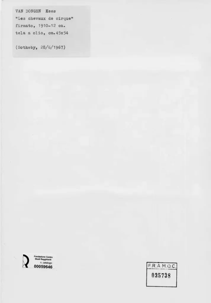 Anonimo , van Dongen, Kees - sec. XX - Les chevaux de cirque , retro