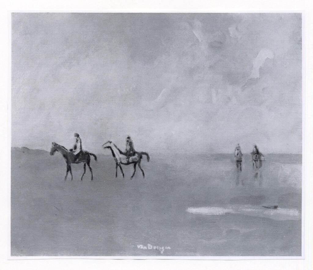 Anonimo , van Dongen, Kees - sec. XX - Chevaux sur la plage à Deauville , fronte