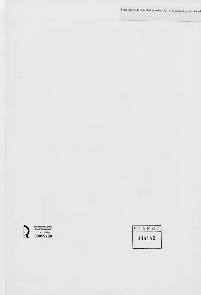 Anonimo , van Velde, Bram - sec. XX - Composizione , retro