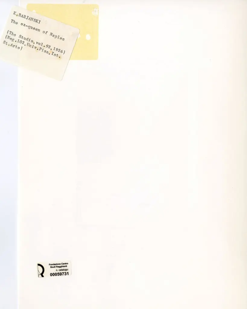 Anonimo , Barjanski, K. - sec. XX - The ex-queen of Naples , retro