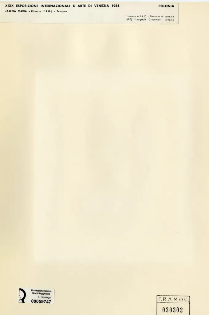 Giacomelli , Jarema, Maria - sec. XX - Ritmo , retro