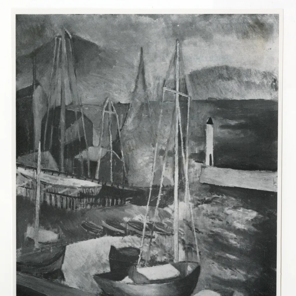 Anonimo , Kisling, Moise - sec. XX - Bateaux &agrave; voile , fronte