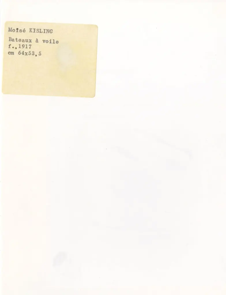Anonimo , Kisling, Moise - sec. XX - Bateaux &agrave; voile , retro