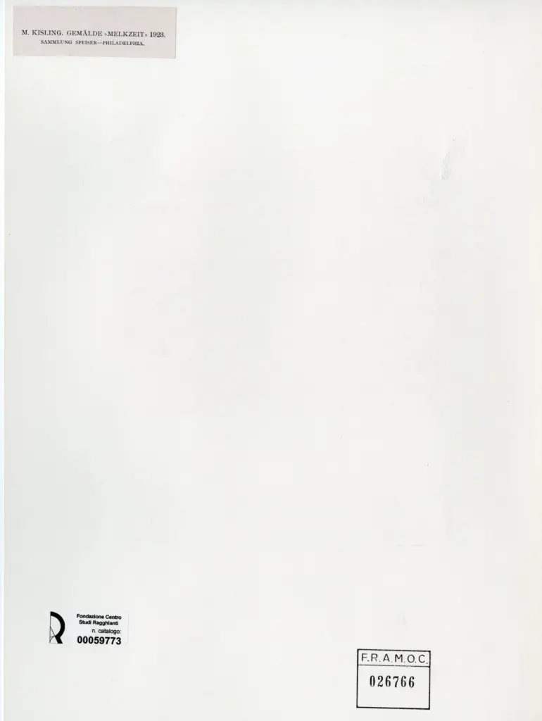 Anonimo , Kisling, Moise - sec. XX - Melkzeit , retro