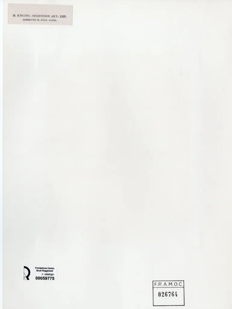 Anonimo , Kisling, Moise - sec. XX - Sitzender akt , retro