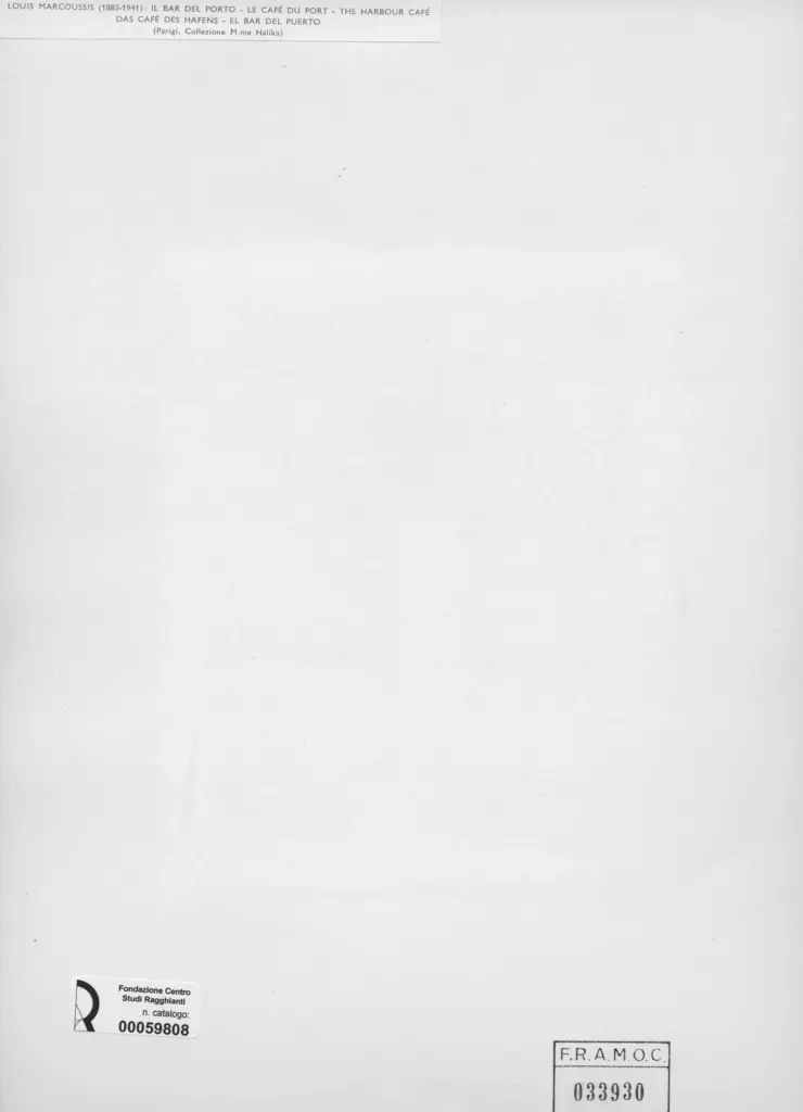 Anonimo , Marcoussis, Louis - sec. XX - Il Bar Del Porto , retro