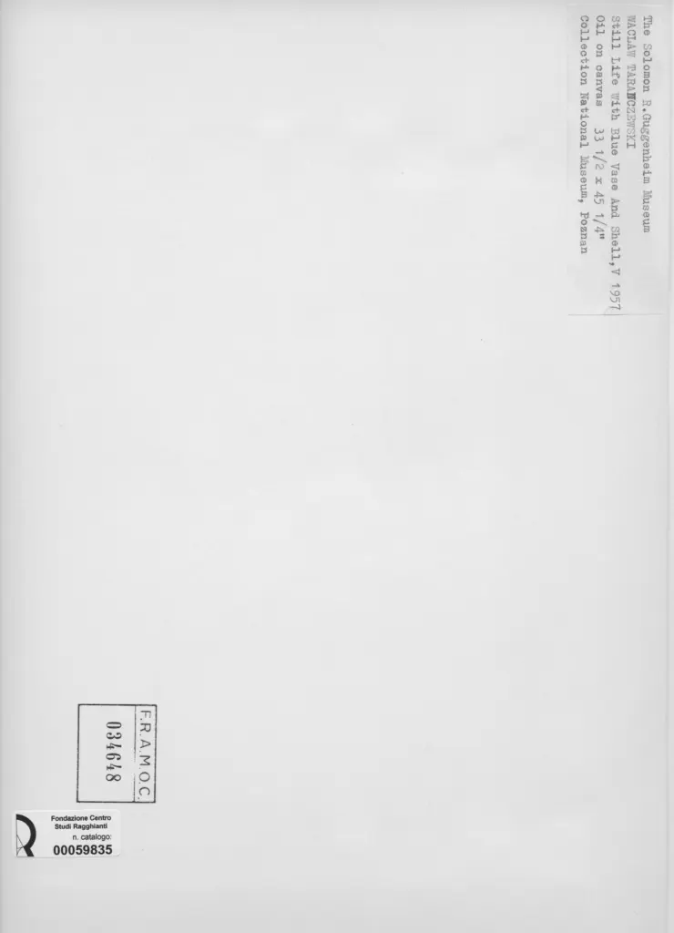 Anonimo , Taranczewski, Waclaw - sec. XX - Still Life With Blue Vase And Shell , retro