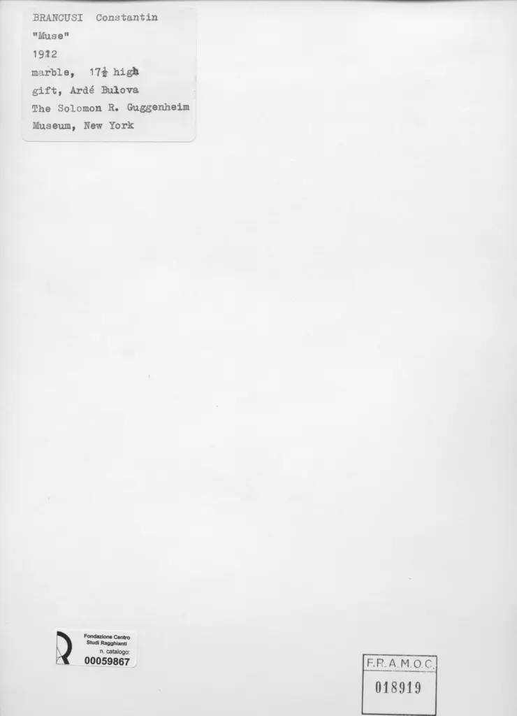 Anonimo , Brancusi, Constantin - sec. XX - Muse , retro