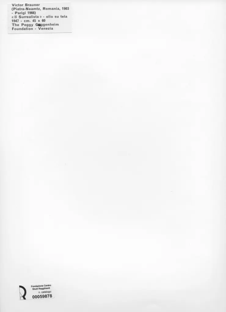 Anonimo , Brauner, Victor - sec. XX - Il Surrealista , retro