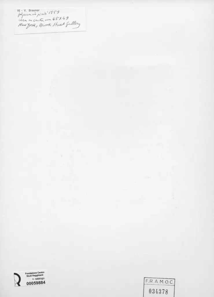 Anonimo , Brauner, Victor - sec. XX - Figura in piedi , retro